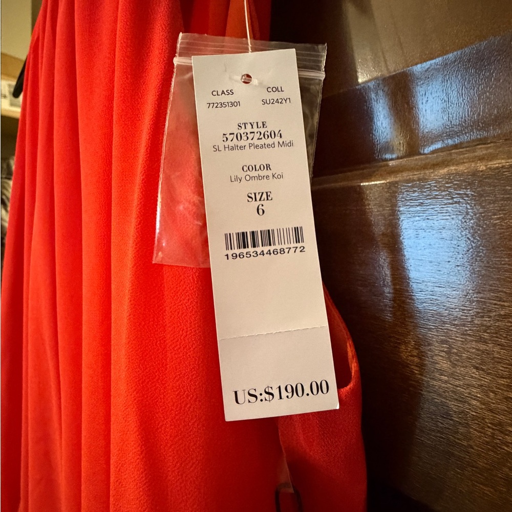 White House Black Market Orange Ombre Midi Dress - Picture 7 of 8
